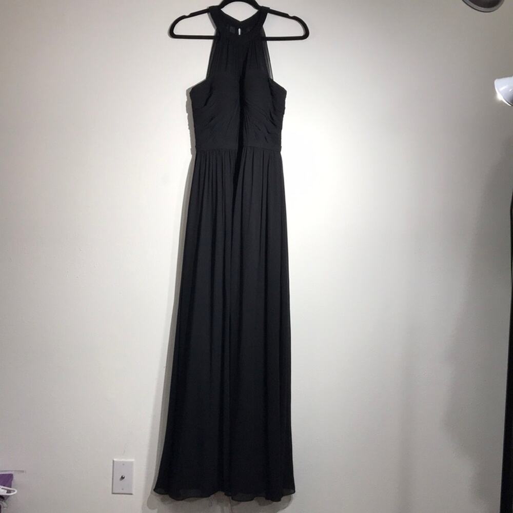 Camille La Vie Black Halter Floor Length Evening Gown Size 6